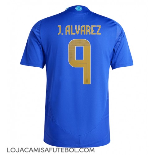 Camisa de Futebol Argentina Julian Alvarez #9 Equipamento Secundário Copa America 2024 Manga Curta